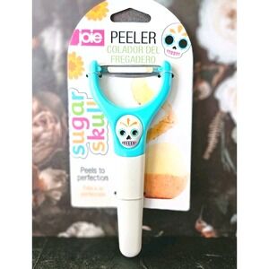 Stainless Steel Blade‎ Peeler - Sugar Skull Turquoise Blue - Joie - BRAND NEW